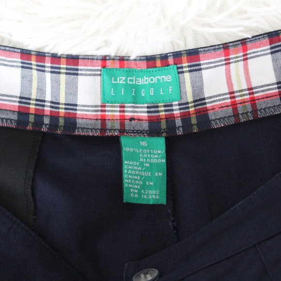 Liz Claiborne LizGolf Vintage Womens Navy Golf Shorts Size 16 Cotton - Picture 6 of 6
